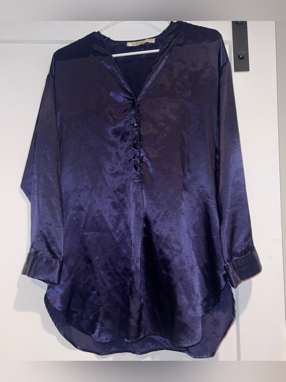 Victoria’s Secret Vintage Nightgown Silky Navy Blue Small Satin Pajamas